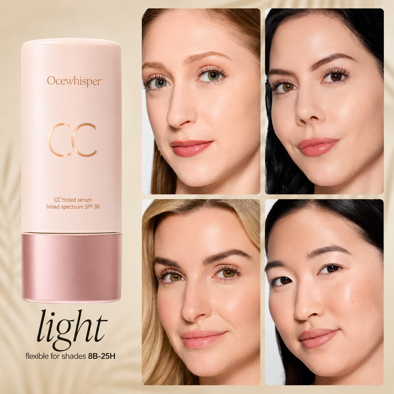 CC color-correcting tinted serum + creaseless SPF 30 mineral setting powder