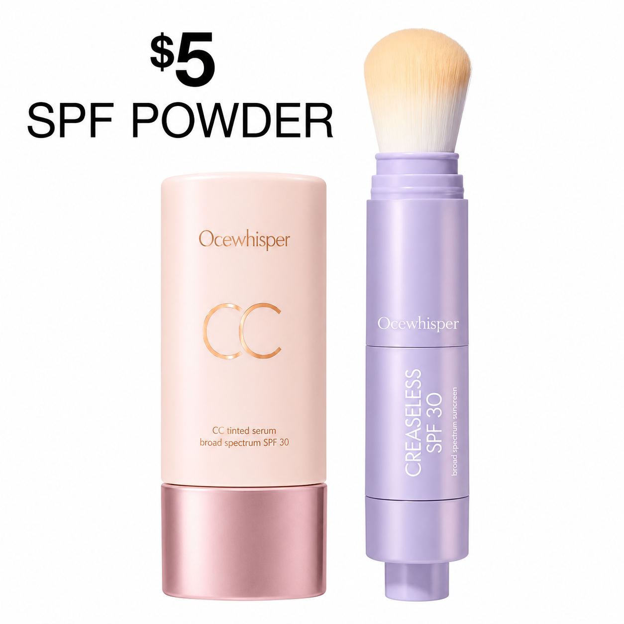 CC color-correcting tinted serum + creaseless SPF 30 mineral setting powder